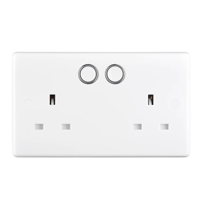 Socket 2 Gang Single Pole Switched 13A Smart Home Control