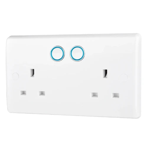 Socket 2 Gang Single Pole Switched 13A Smart Home Control