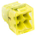 Christa'l Mini Push-in Wire Connector 4 Way 24A for upto 2.5mm Cables - Yellow - Pack of 100
