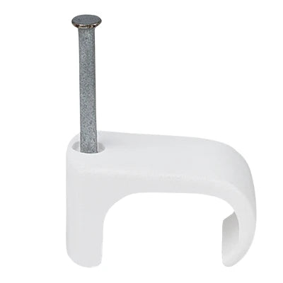 Cable Clip 9 x 18mm Flat Clips White