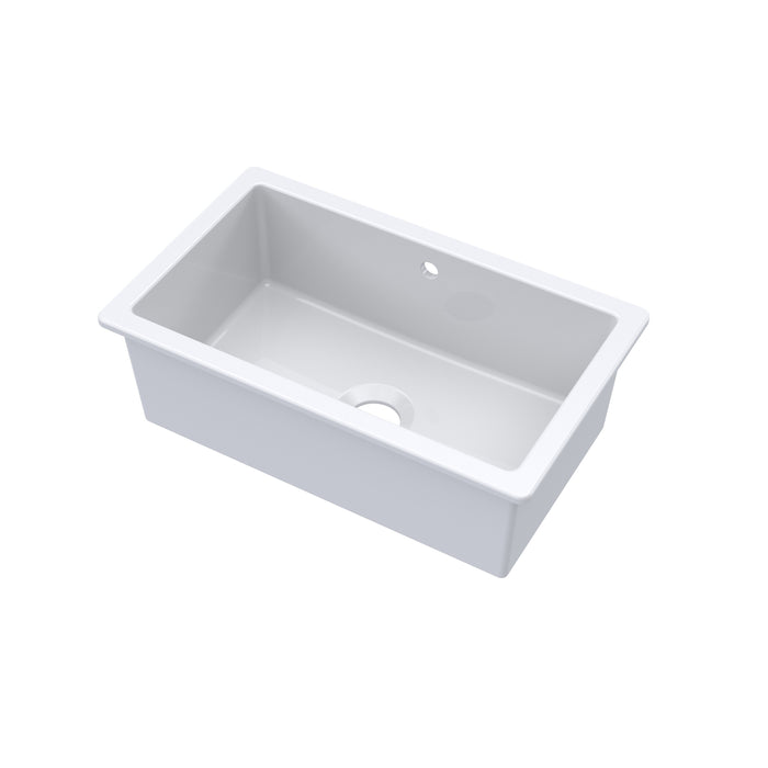 Inset Single Bowl with Overflow 762mm x 457mm x 254mm