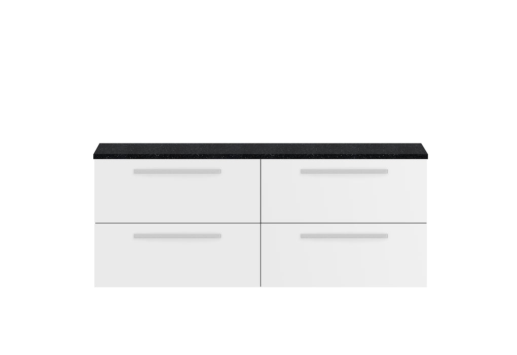 1440mm Double Cabinet & Sparkling Black Worktop Hudson Reed