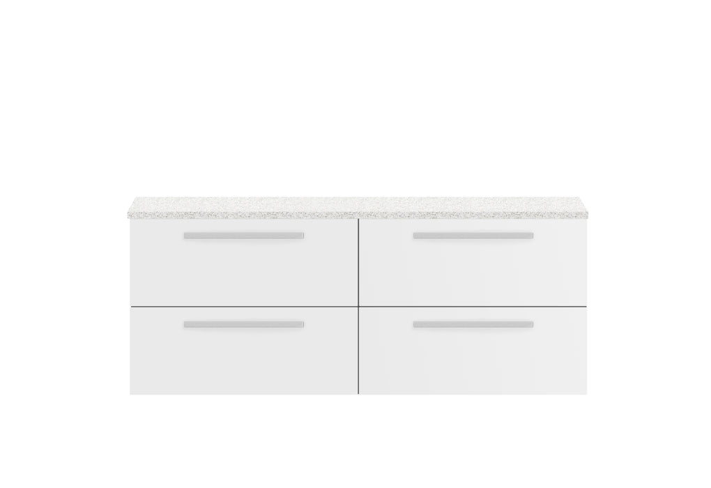 1440mm Double Cabinet & Sparkling White Worktop Hudson Reed