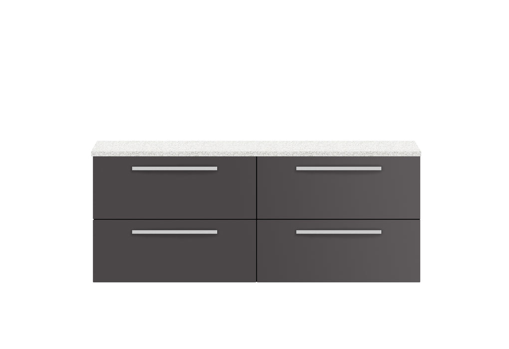 1440mm Double Cabinet & Sparkling White Worktop Hudson Reed