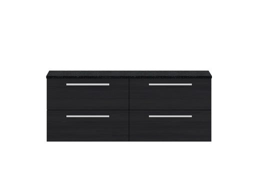 1440mm Double Cabinet & Sparkling Black Worktop Hudson Reed