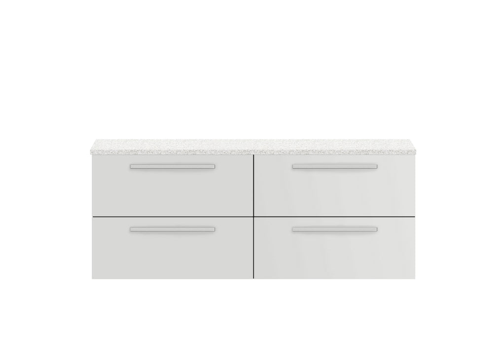 1440mm Double Cabinet & Sparkling White Worktop Hudson Reed