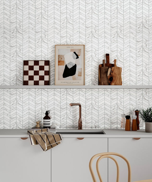 Torrano™ Calacatta Chevron Mosaic Tile