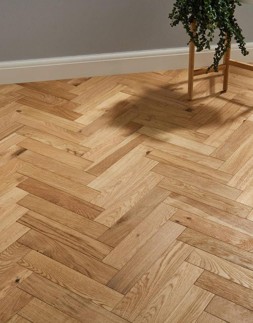 Engineered Wood Flooring -  Oxford Herringbone -  Natural Oak - Brushed & Oiled