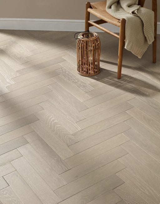 Engineered Wood Flooring -  Pearl Grey Oak - Brushed & Lacquered 