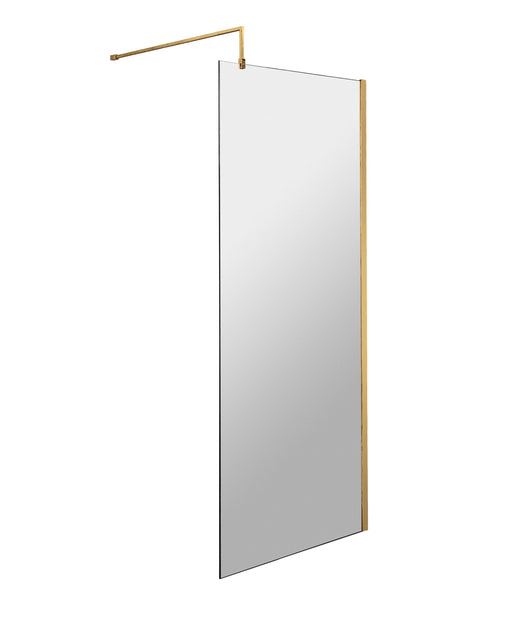 700mm Wetroom Screen With Brass Support Bar Hudson Reed