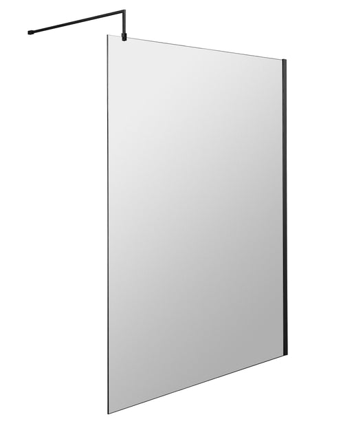 1400mm Wetroom Screen With Black Support Bar Hudson Reed