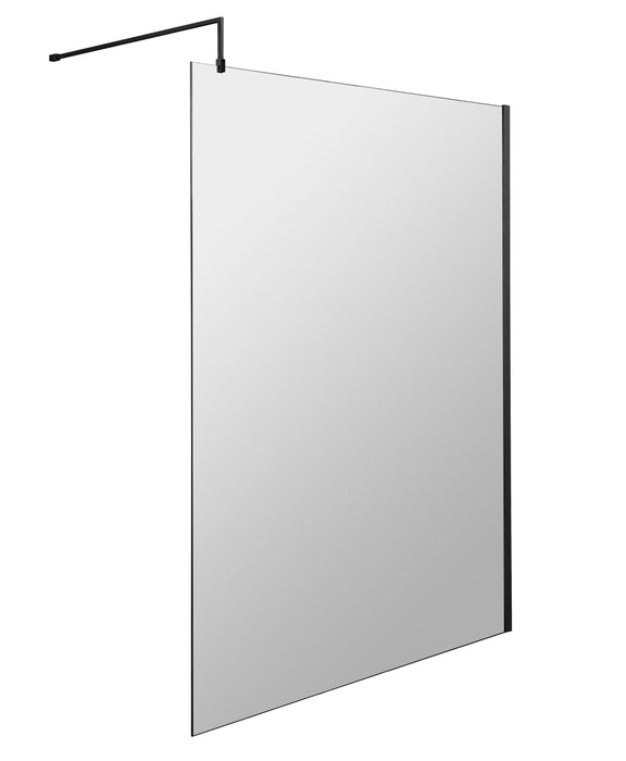 1400mm Wetroom Screen With Black Support Bar Hudson Reed