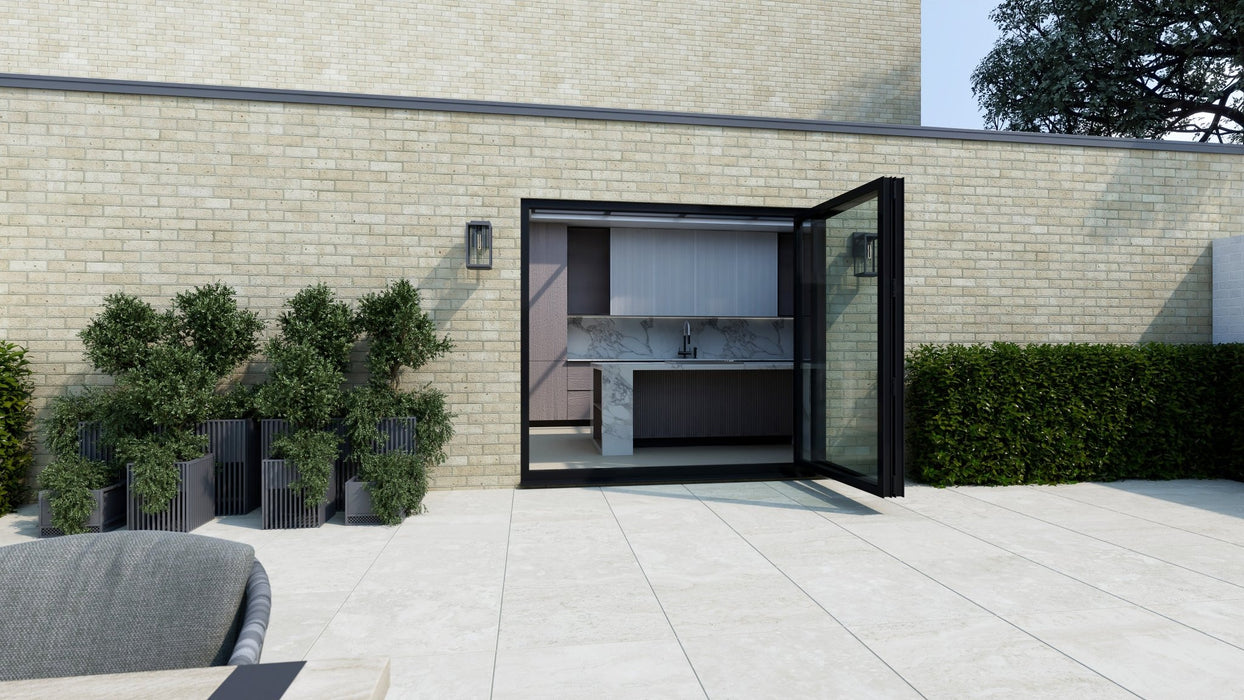 Black Aluminium Bifold Door SMART system - 2 sections