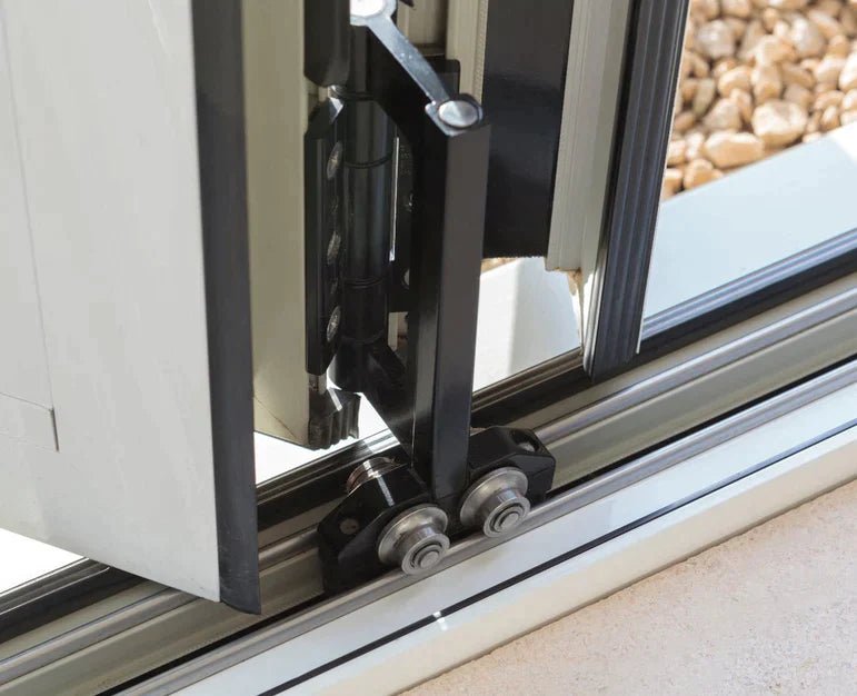 Black on White Aluminium Bifold Door SMART system - 4 sections