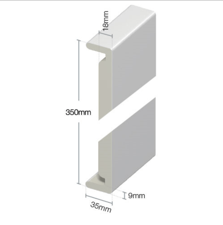 White Double Fascia Board - 350mm (5m length) — Trade Superstore Online