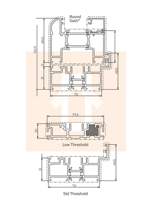 Black Aluminium Bifold Door SMART system - 4 sections