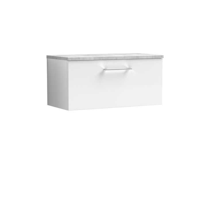 800mm Wall Hung Single Drawer Vanity & Laminate Top