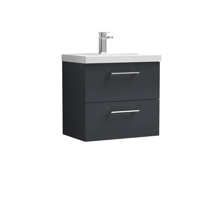 600mm Wall Hung 2 Drawer Vanity & Basin 1