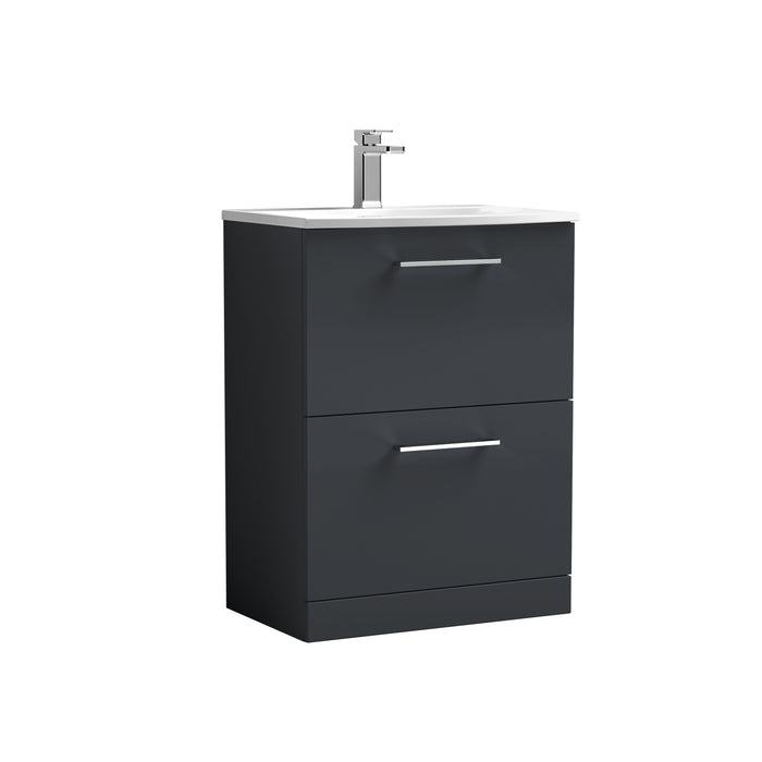 600mm Floor Standing 2 Drawer Vanity & Basin 4