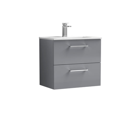 600mm Wall Hung 2 Drawer Vanity & Basin 2