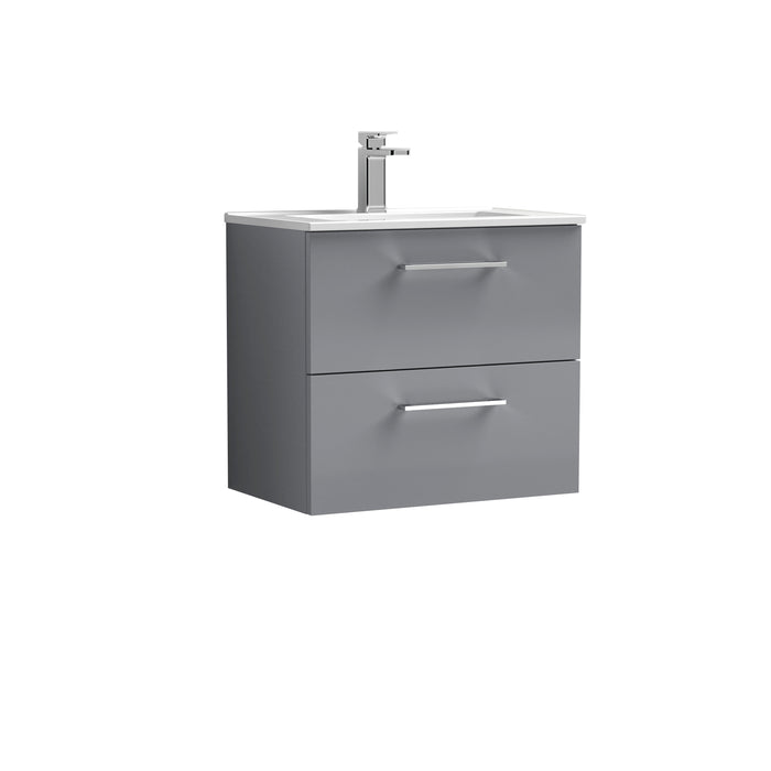 600mm Wall Hung 2 Drawer Vanity & Basin 2