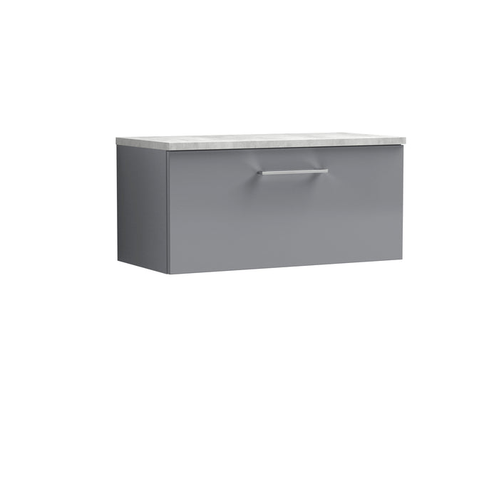 800mm Wall Hung Single Drawer Vanity & Laminate Top