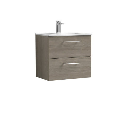 600mm Wall Hung 2 Drawer Vanity & Basin 2