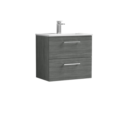 600mm Wall Hung 2 Drawer Vanity & Basin 2