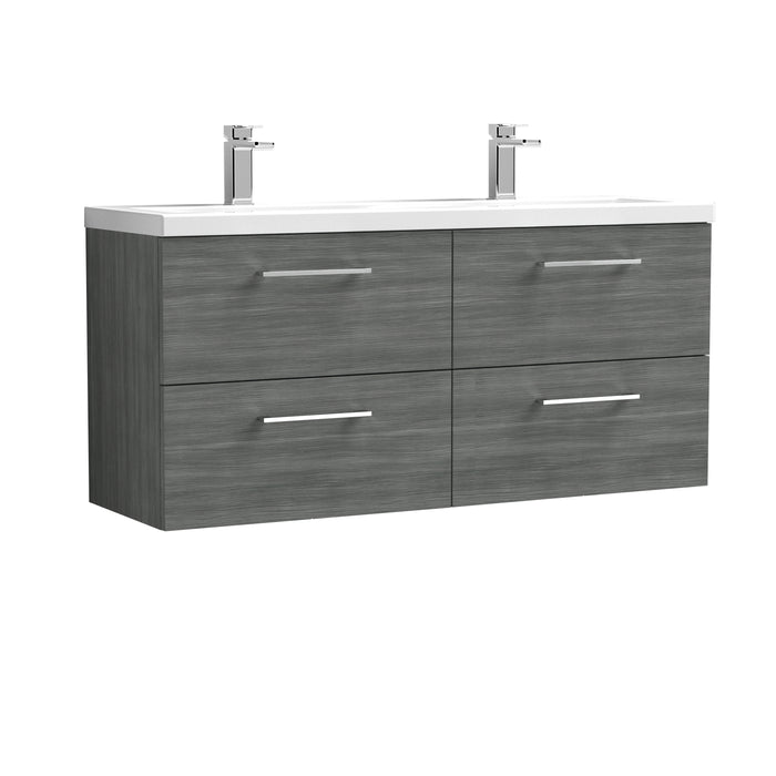 1200mm Wall Hung 4 Drawer Vanity & Double Basin