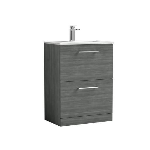 600mm Floor Standing 2 Drawer Vanity & Basin 2