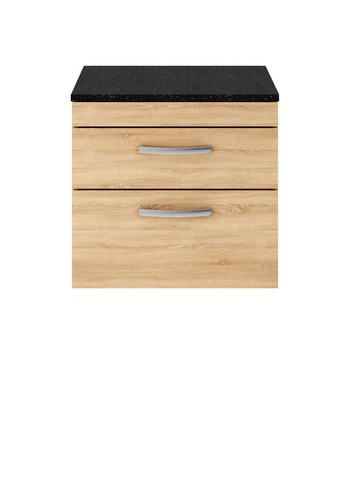 600mm Wall Hung Vanity With Sparkling Black Worktop