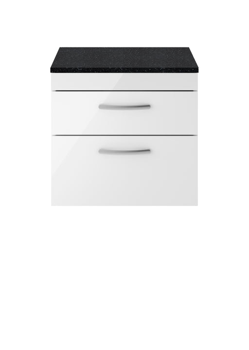 600mm Wall Hung Vanity With Sparkling Black Worktop