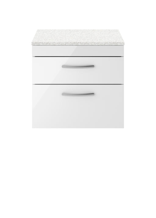 600mm Wall Hung Vanity With Sparkling White Worktop