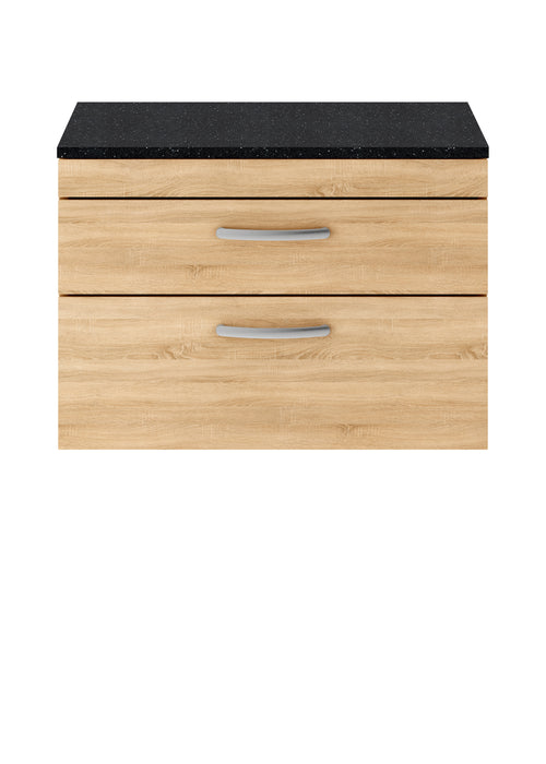 800mm Wall Hung Vanity With Sparkling Black Worktop