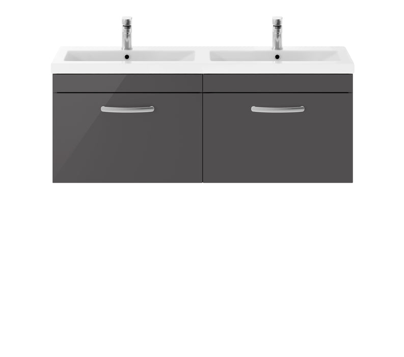 1200mm Wall Hung Cabinet With Double Ceramic Basin