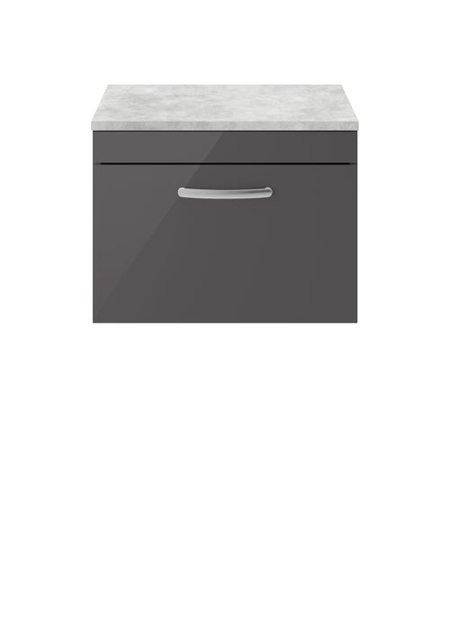 600mm Wall Hung Cabinet With Grey Worktop