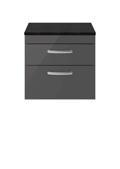 600mm Wall Hung Cabinet With Sparkling Black Worktop