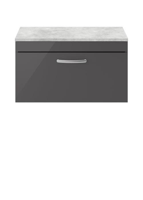 800mm Wall Hung Cabinet With Grey Worktop