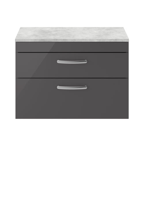 800mm Wall Hung Cabinet With Grey Worktop