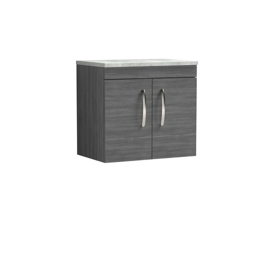 600mm Wall Hung Cabinet With Grey Worktop