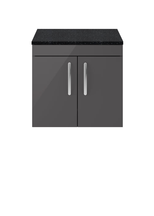 600mm Wall Hung Cabinet With Sparkling Black Worktop