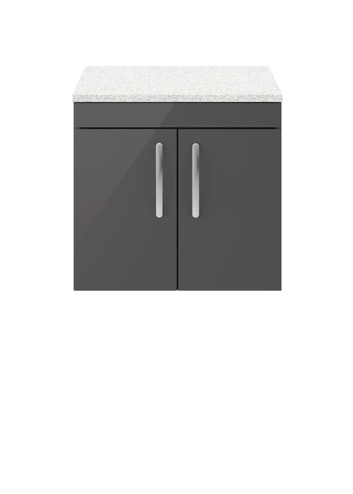 600mm Wall Hung Cabinet With Sparkling White Worktop