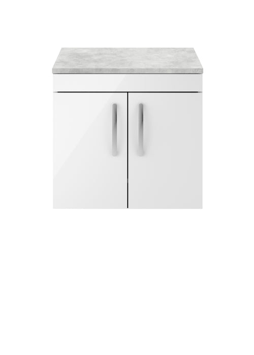 600mm Wall Hung Cabinet With Grey Worktop