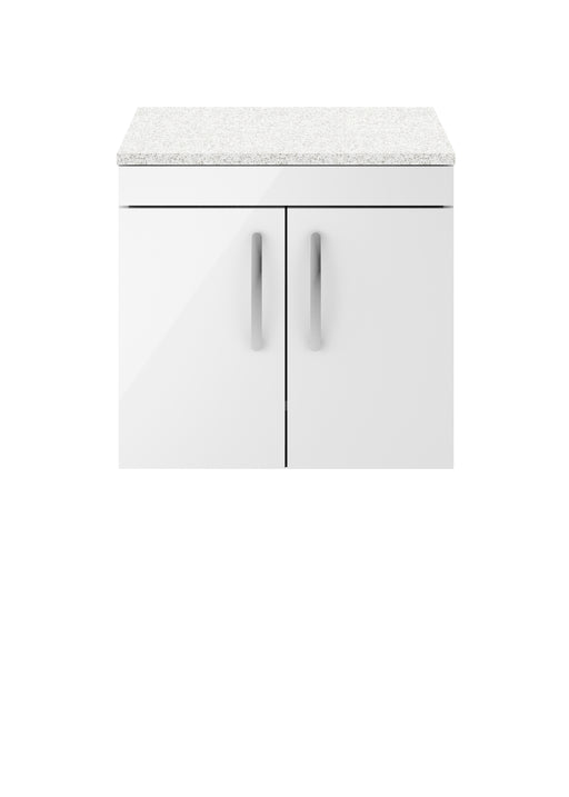 600mm Wall Hung Cabinet With Sparkling White Worktop