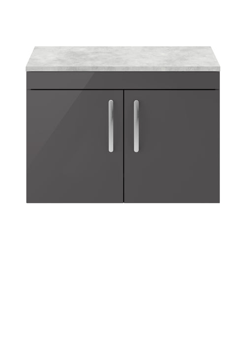 800mm Wall Hung Cabinet With Grey Worktop