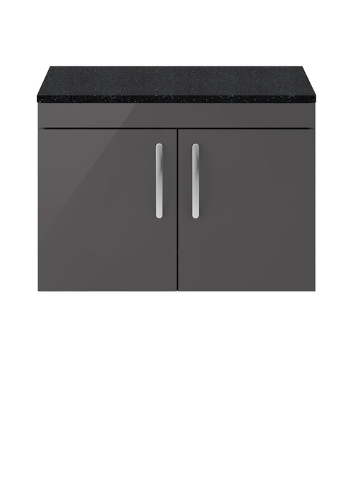 800mm Wall Hung Cabinet With Sparkling Black Worktop