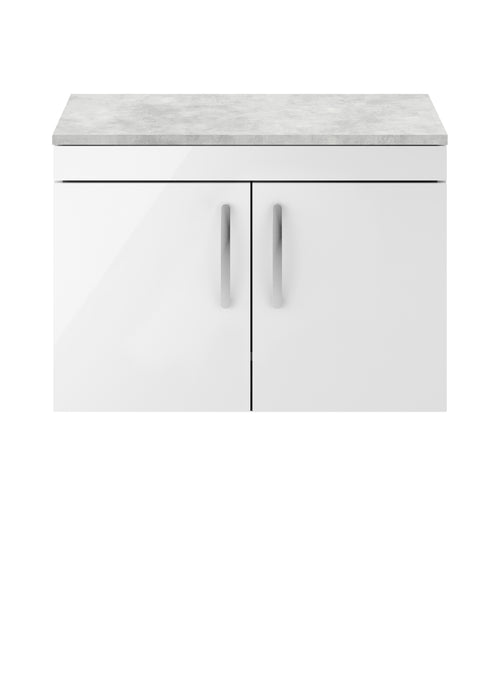 800mm Wall Hung Cabinet With Grey Worktop