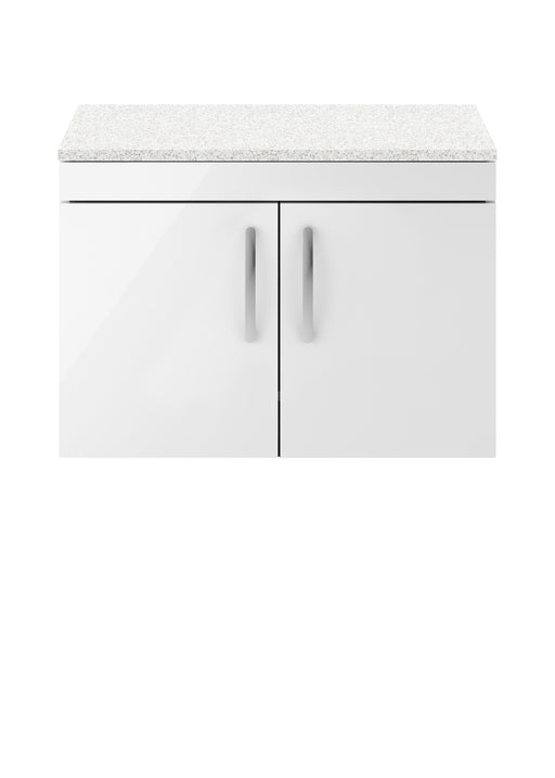 800mm Wall Hung Cabinet With Sparkling White Worktop