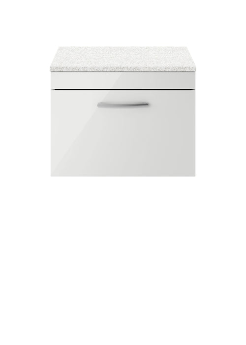 600mm Wall Hung Cabinet With Sparkling White Worktop