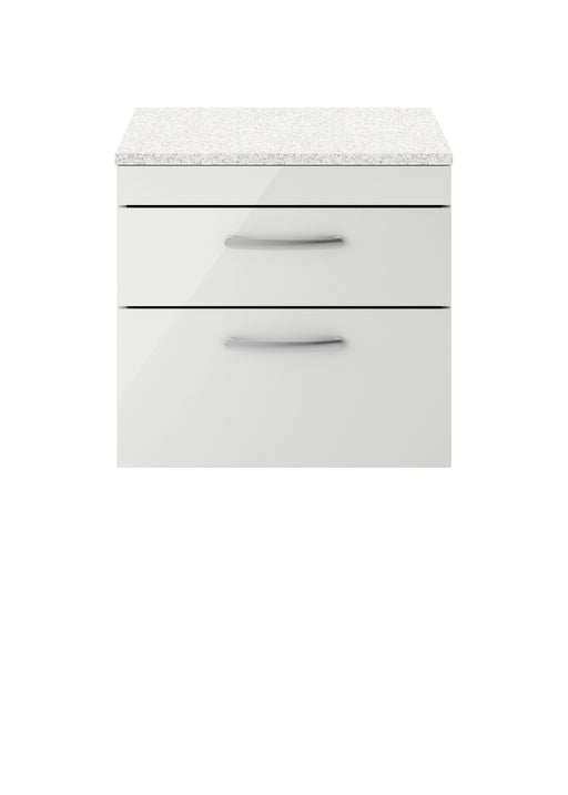 600mm Wall Hung Cabinet With Sparkling White Worktop